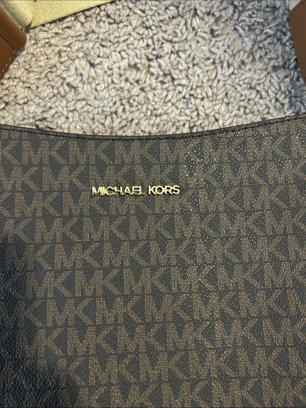 Michael Kors Brown/Beige Signature Crossbody